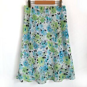 Cleo Petites 90s Y2K Floral Chiffon Midi Skirt
